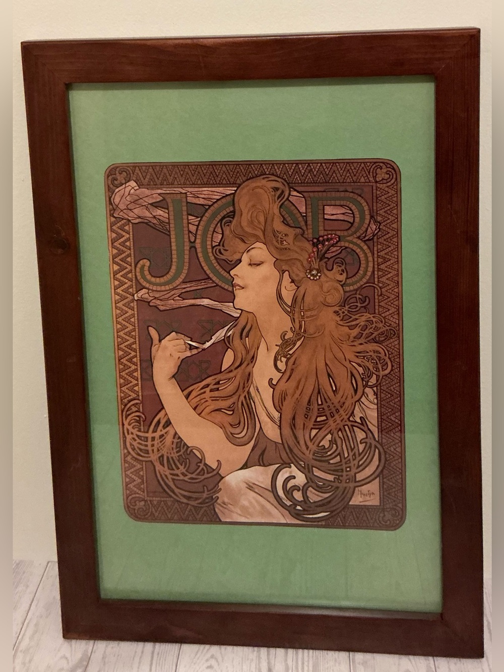 Reframed Vintage Art Nouveau Calendar Poster